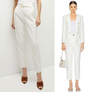 VERONICA BEARD Sofia Stretch-Linen Pant in White